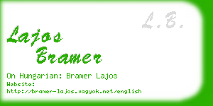 lajos bramer business card